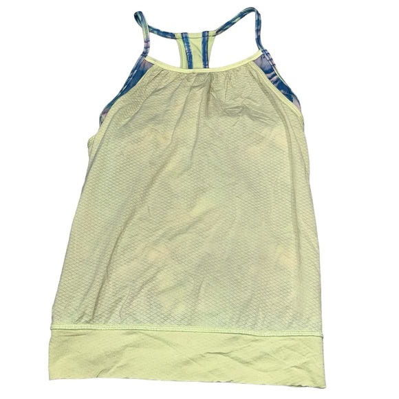 Ivivva Lululemon Lime Yellow Paint Splatter Double Dutch Bra Tank size 10 - Picture 5 of 11